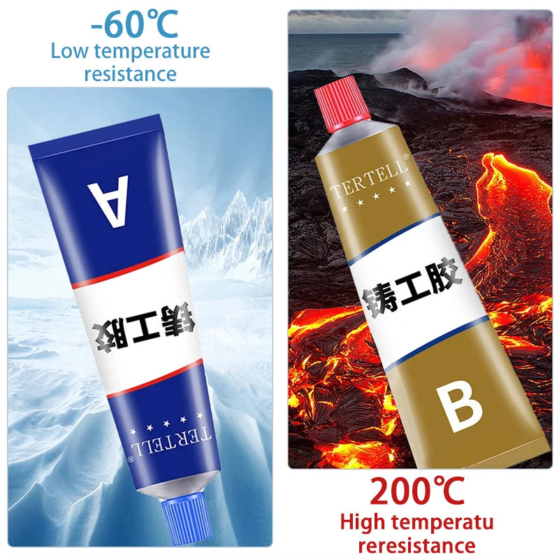 High Strength Metal Repair Glue Strong Cold Welding Glue Magic Plastic Repair Casting Adhesive Heat Resistance AB Glue Sealant